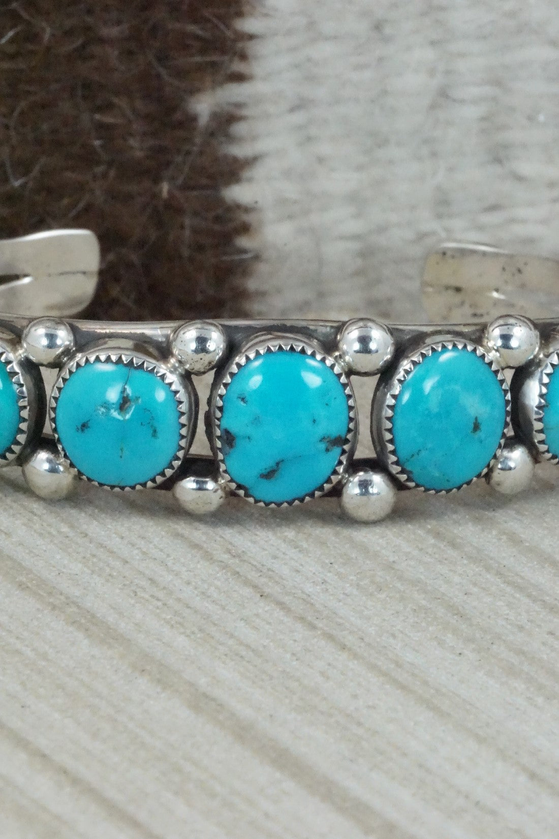 Turquoise & Sterling Silver Bracelet - Priscilla Reeder