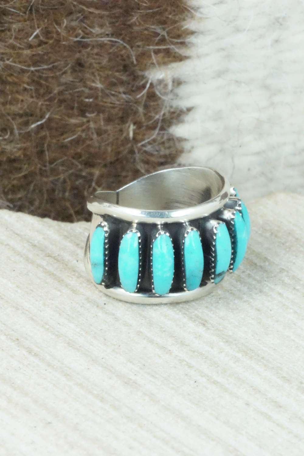 Turquoise & Sterling Silver Ring - Jimson Belin - Size 4.75