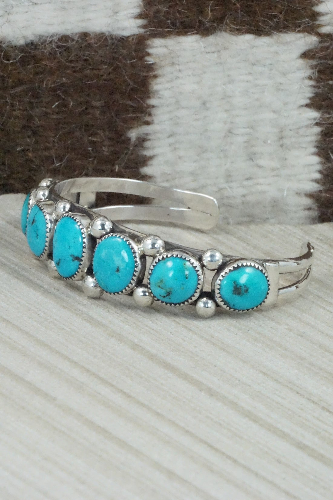 Turquoise & Sterling Silver Bracelet - Priscilla Reeder