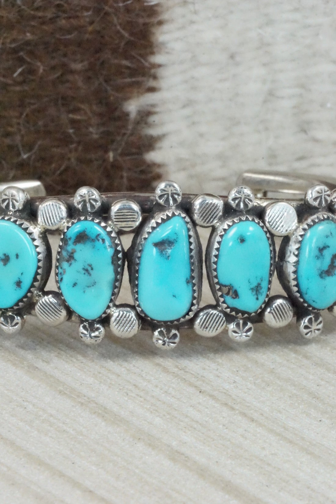 Turquoise & Sterling Silver Bracelet - Priscilla Reeder