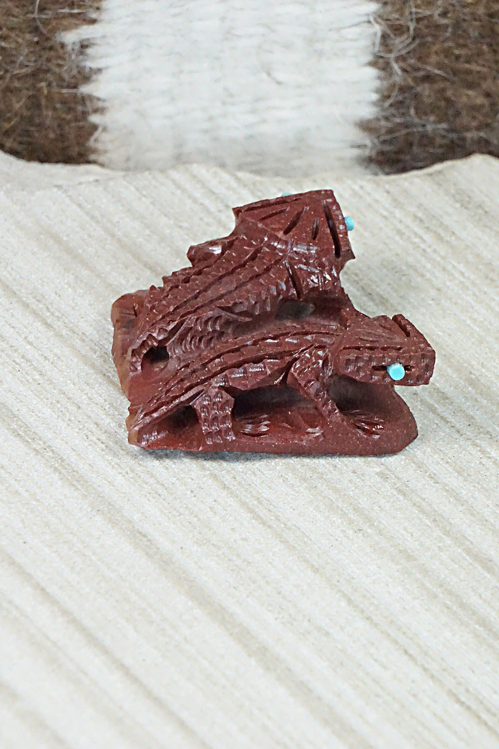 Horned Toad Zuni Fetish Carving - Jensen Charlie