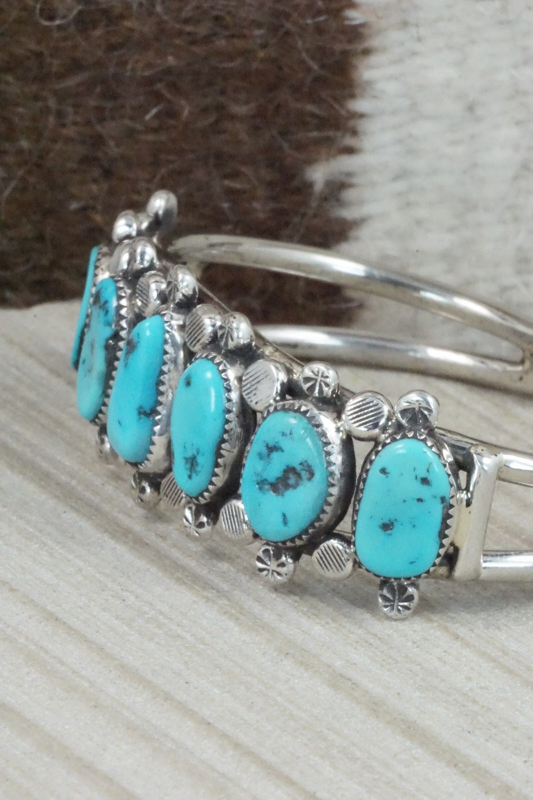 Turquoise & Sterling Silver Bracelet - Priscilla Reeder