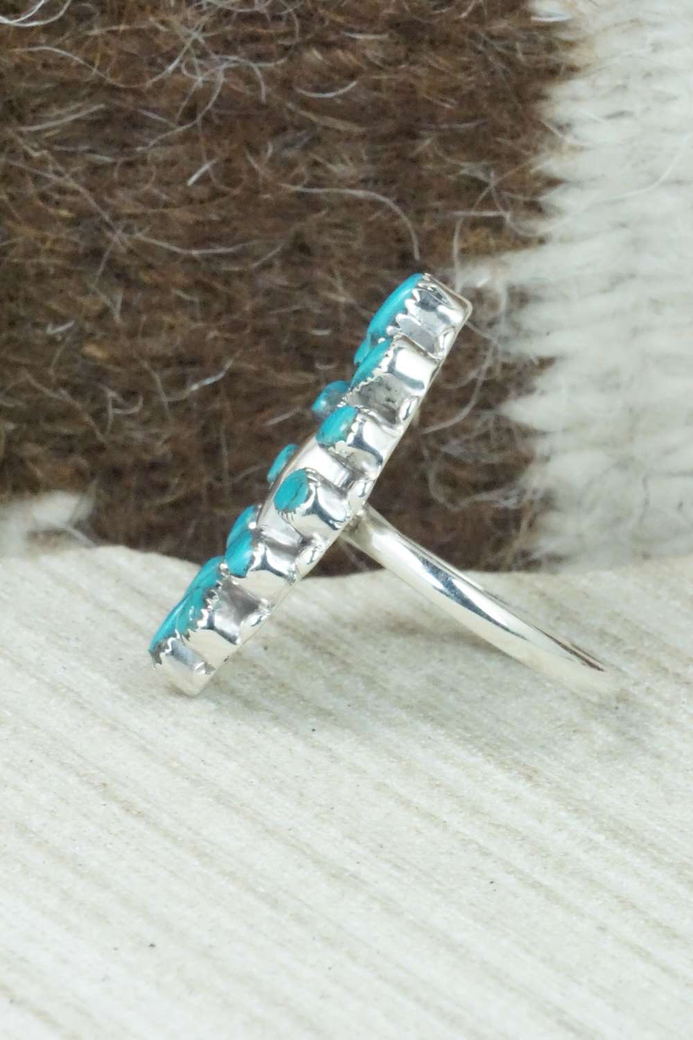 Turquoise & Sterling Silver Ring - Mary Chavez - Size 8