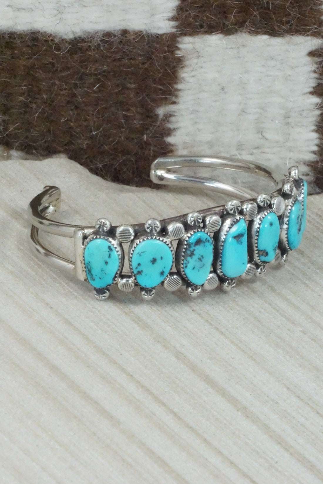 Turquoise & Sterling Silver Bracelet - Priscilla Reeder