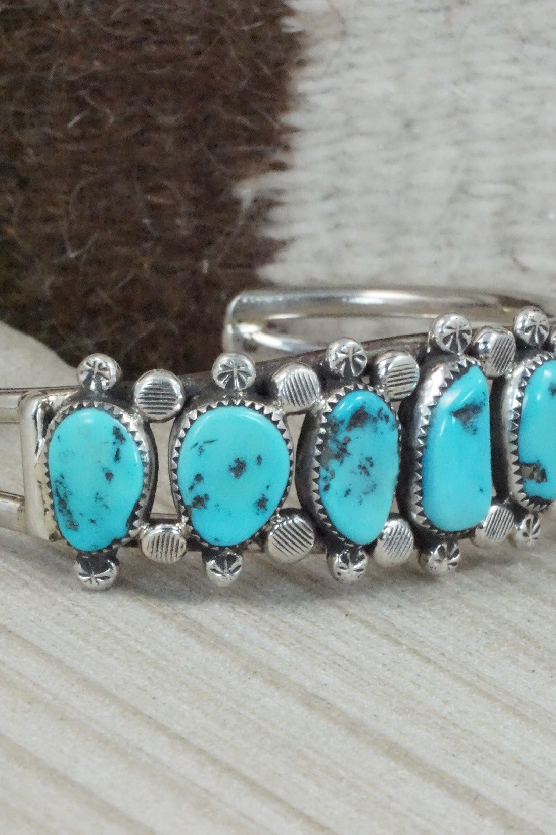 Turquoise & Sterling Silver Bracelet - Priscilla Reeder