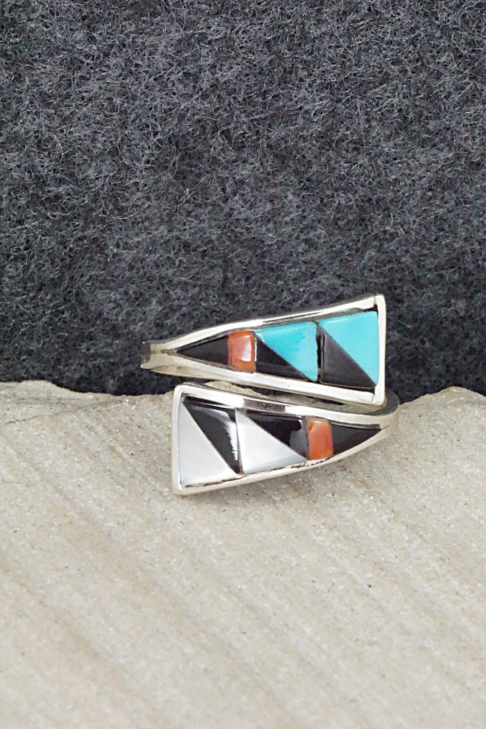 Multi Stone & Sterling Silver Ring - Mya Qualo - Size 7.5