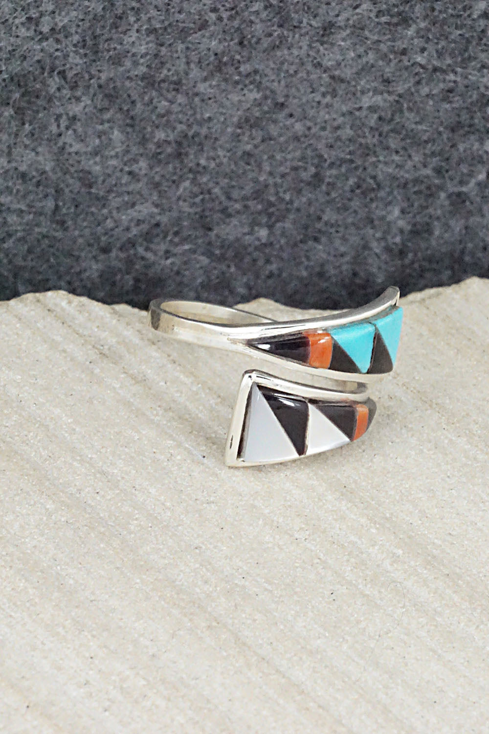 Multi Stone & Sterling Silver Ring - Mya Qualo - Size 7.5