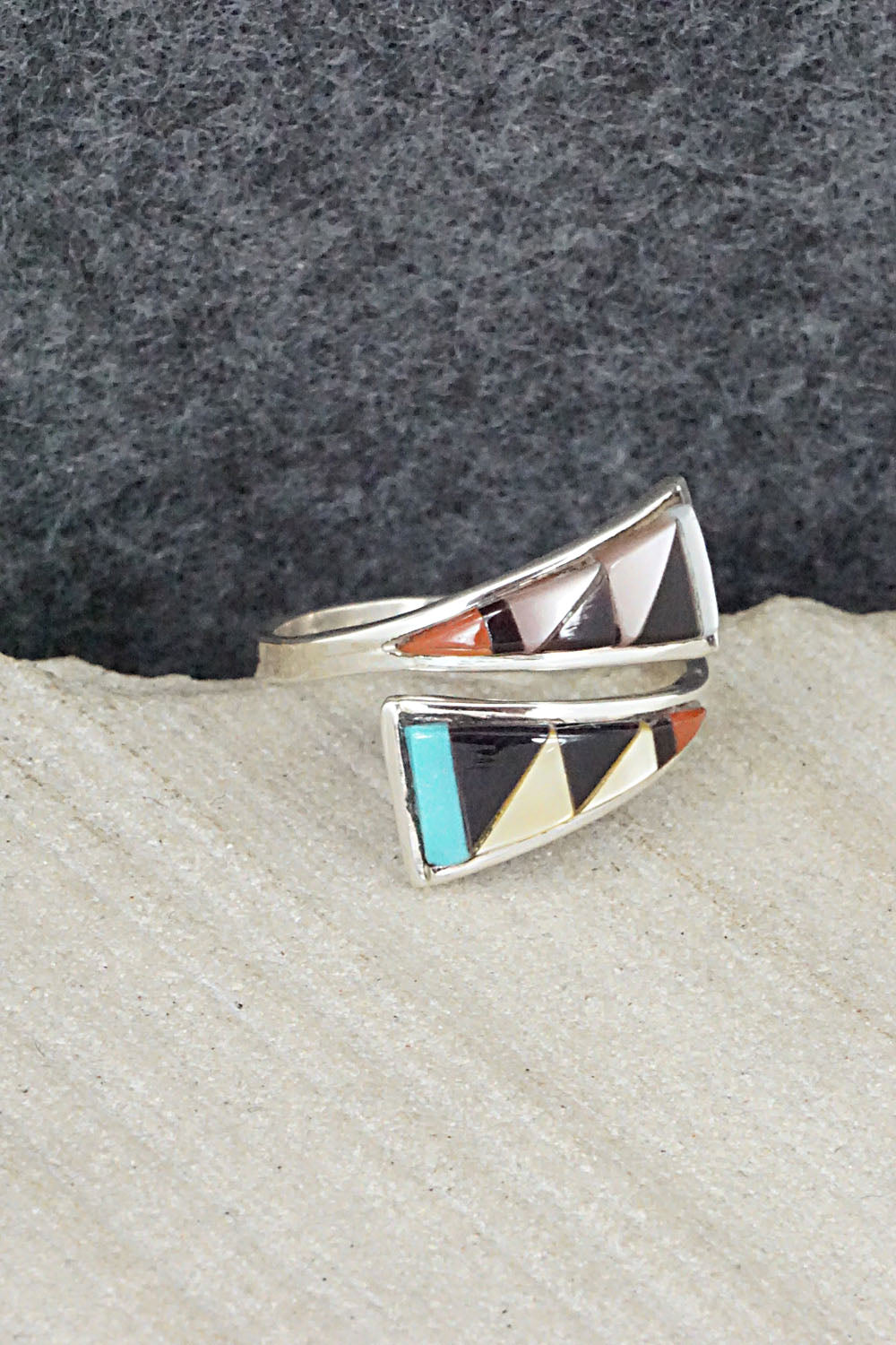 Multi Stone & Sterling Silver Ring - Mya Qualo - Size 6.5