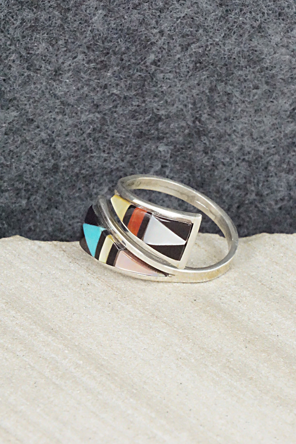 Multi Stone & Sterling Silver Ring - Mya Qualo - Size 7
