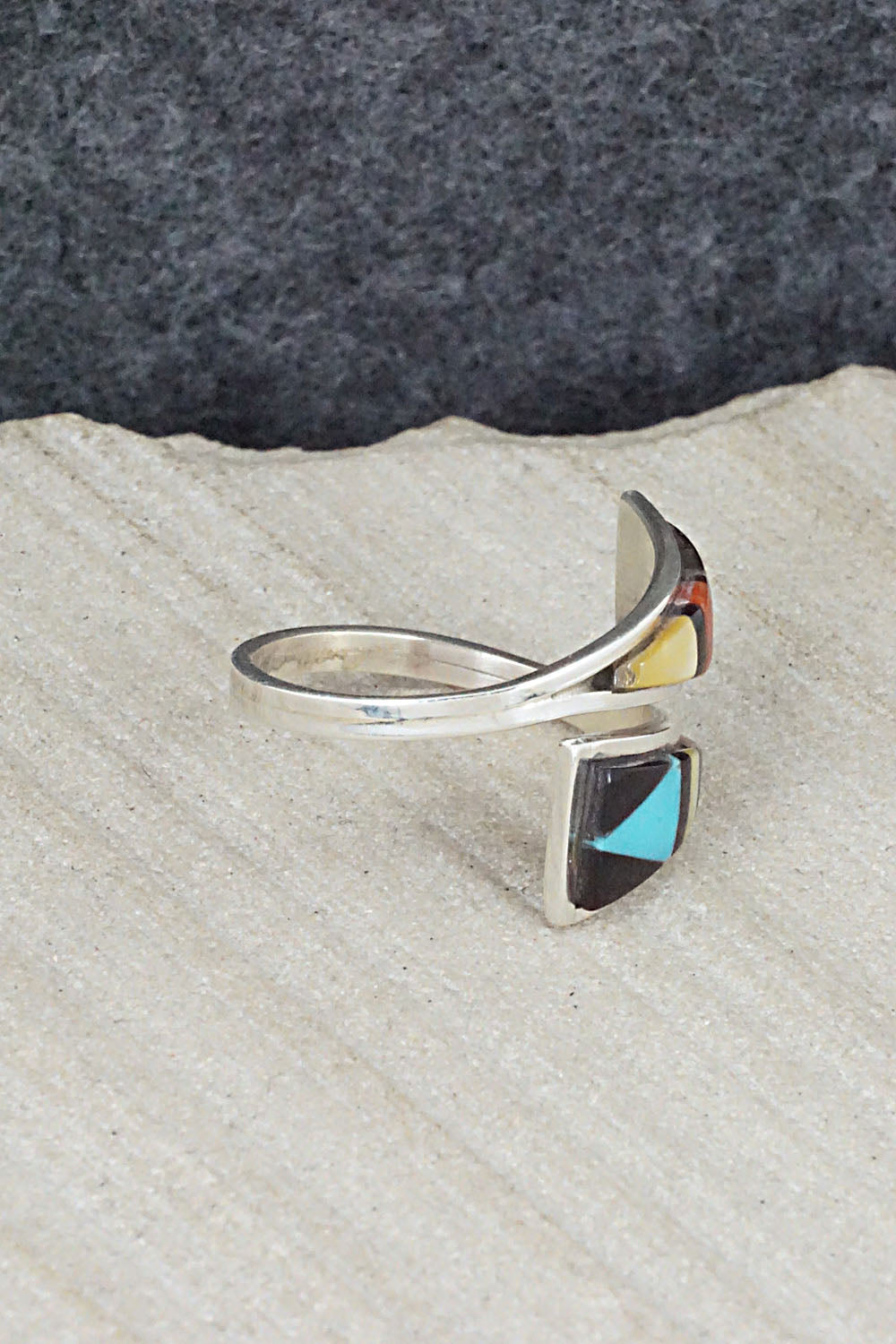 Multi Stone & Sterling Silver Ring - Mya Qualo - Size 7