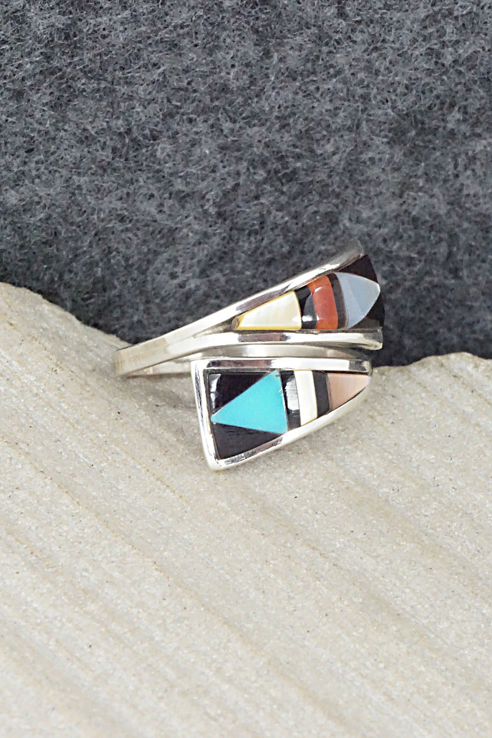 Multi Stone & Sterling Silver Ring - Mya Qualo - Size 7