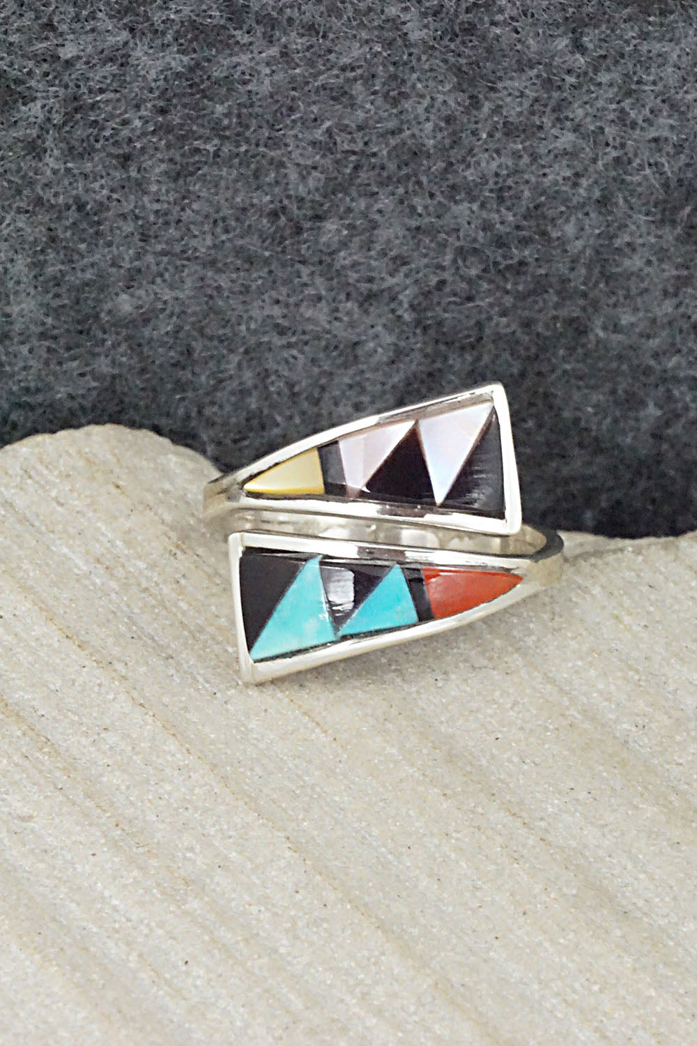 Multi Stone & Sterling Silver Ring - Mya Qualo - Size 7.5