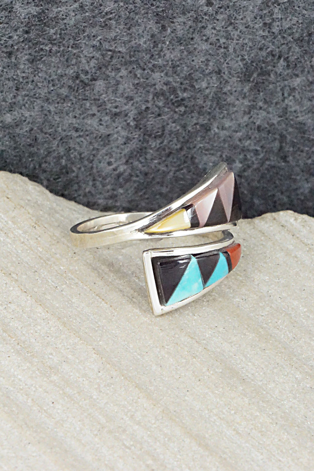 Multi Stone & Sterling Silver Ring - Mya Qualo - Size 7.5