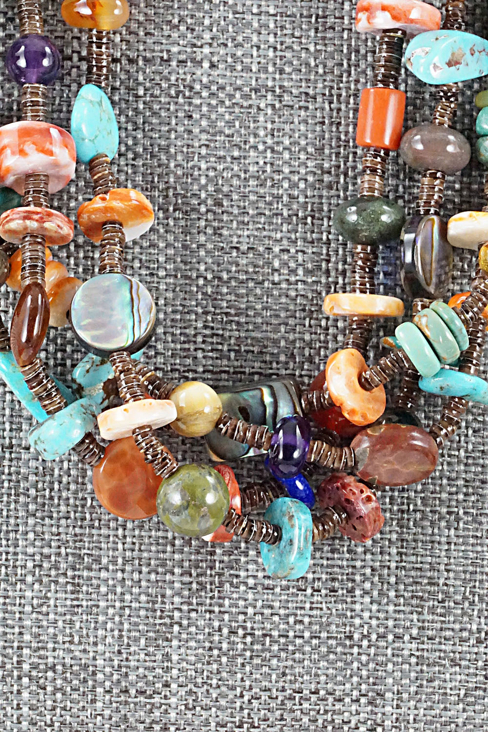Multi Stone & Sterling Silver Necklace - Helen Tsosie