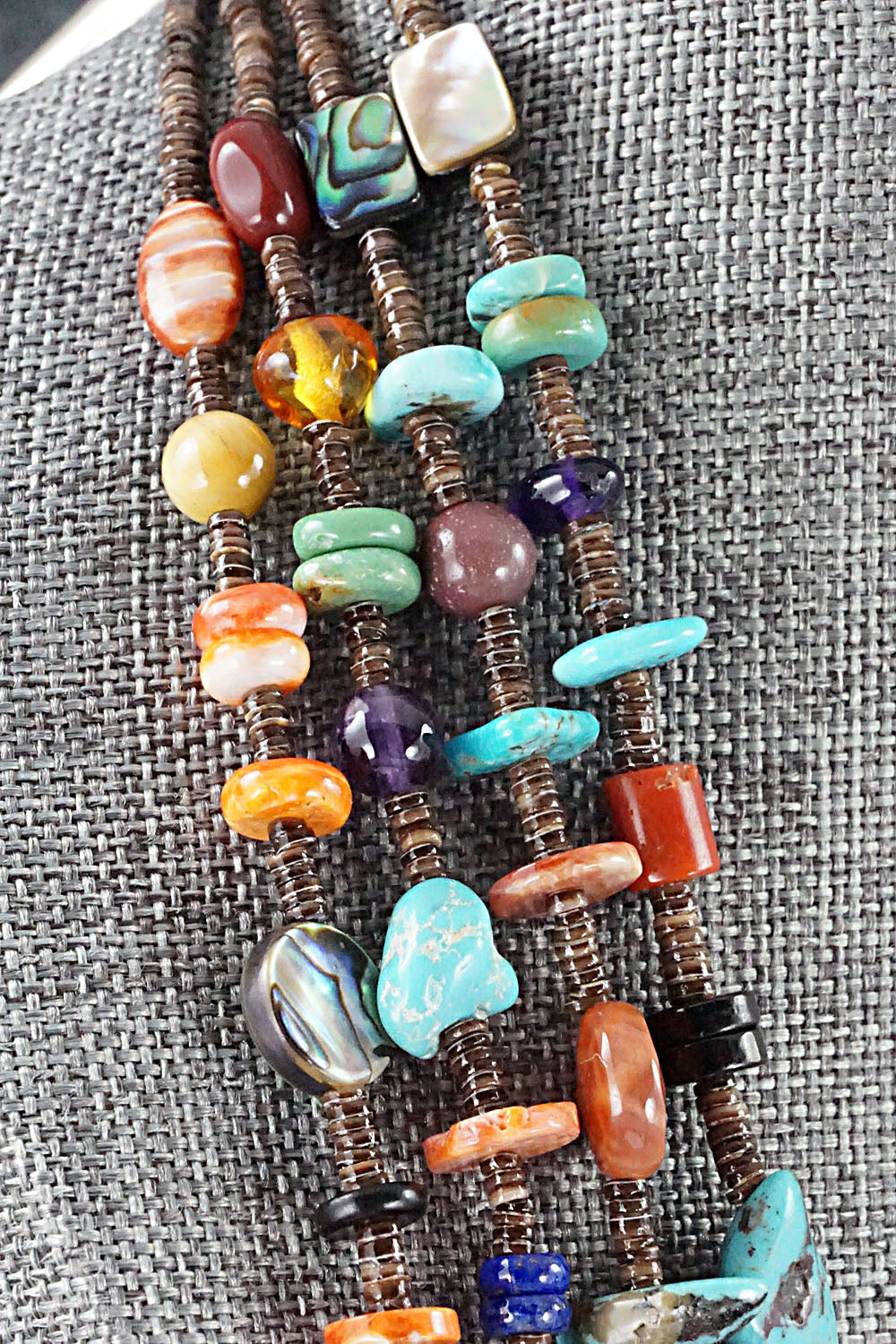 Multi Stone & Sterling Silver Necklace - Helen Tsosie