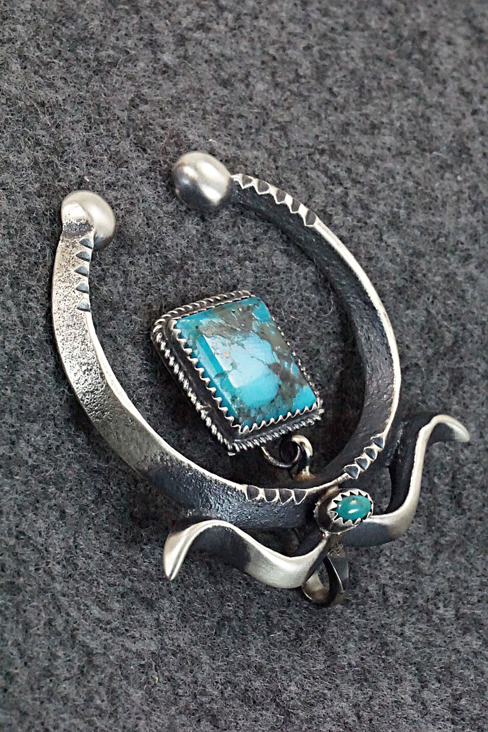 Turquoise and Sterling Silver Pendant - Martha Cayatineto