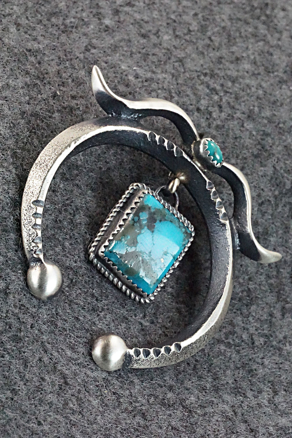 Turquoise and Sterling Silver Pendant - Martha Cayatineto