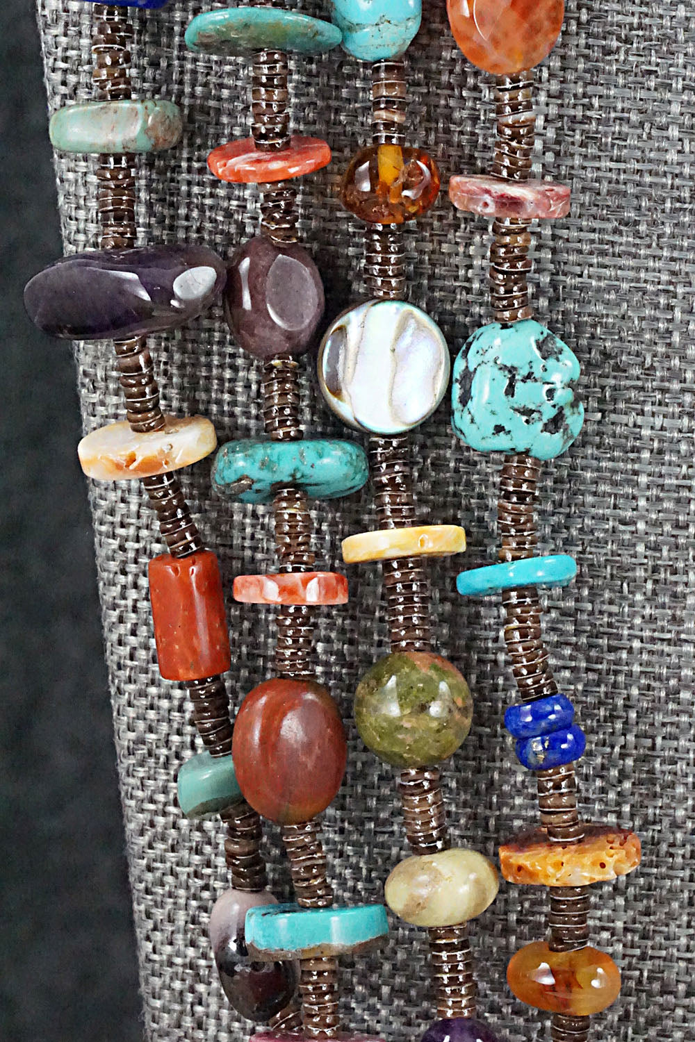 Multi Stone & Sterling Silver Necklace - Helen Tsosie