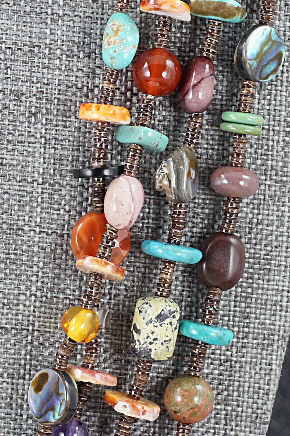 Multi Stone & Sterling Silver Necklace - Helen Tsosie