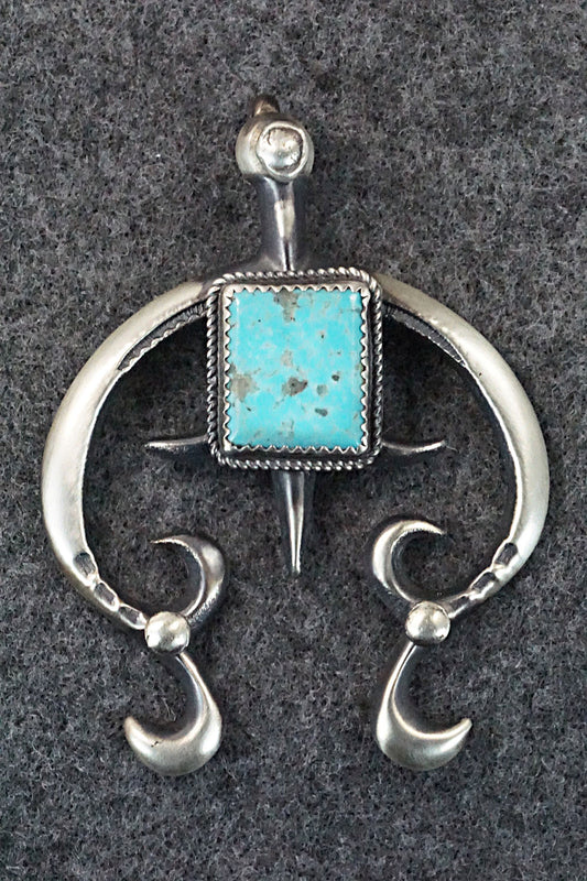 Turquoise and Sterling Silver Pendant - Martha Cayatineto