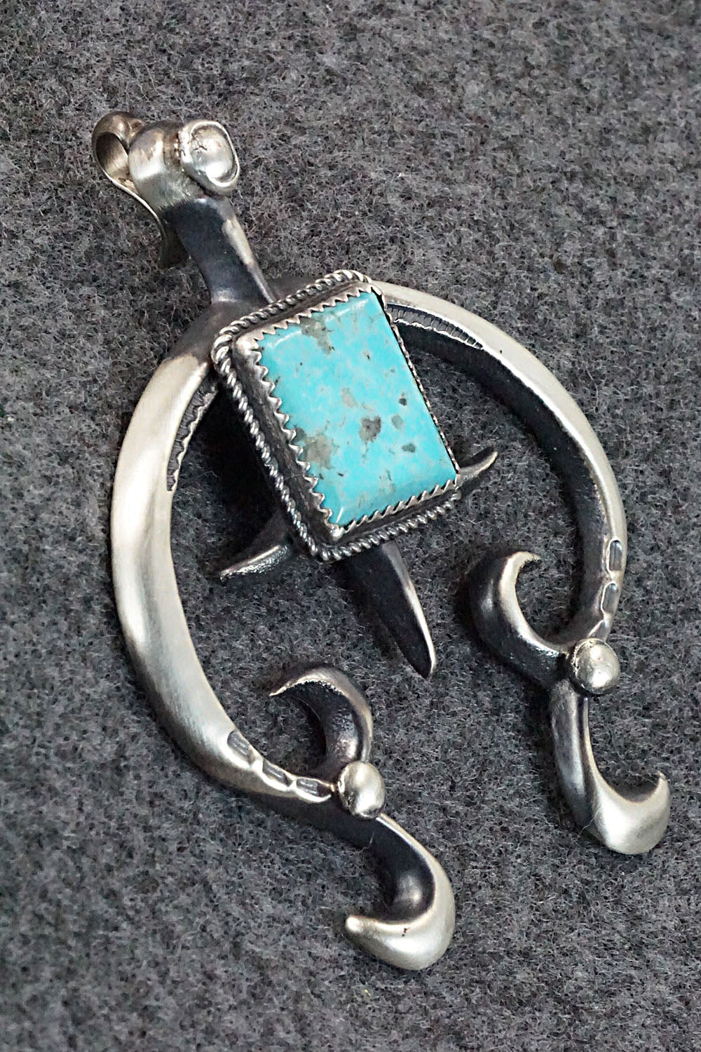 Turquoise and Sterling Silver Pendant - Martha Cayatineto