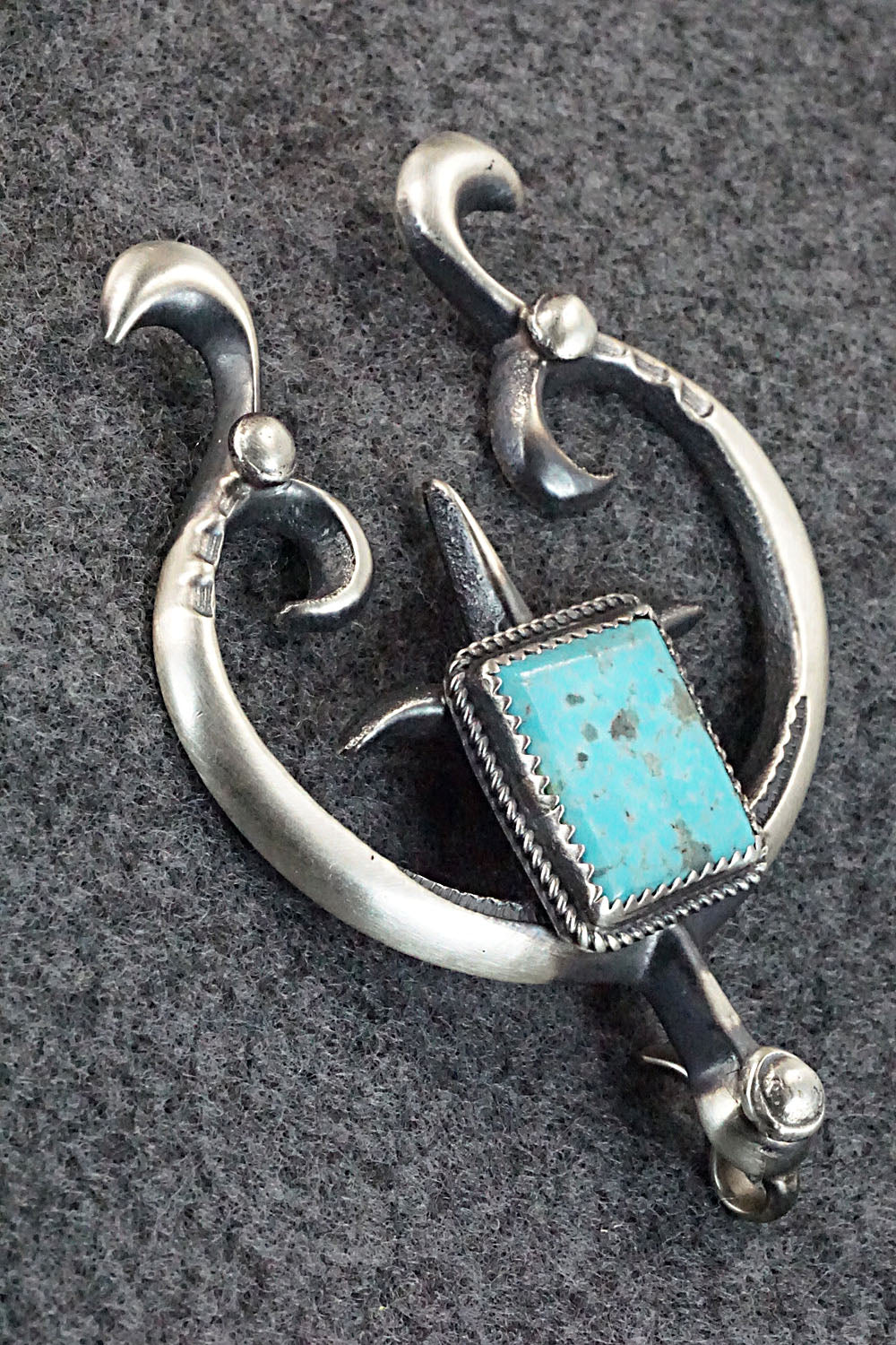 Turquoise and Sterling Silver Pendant - Martha Cayatineto