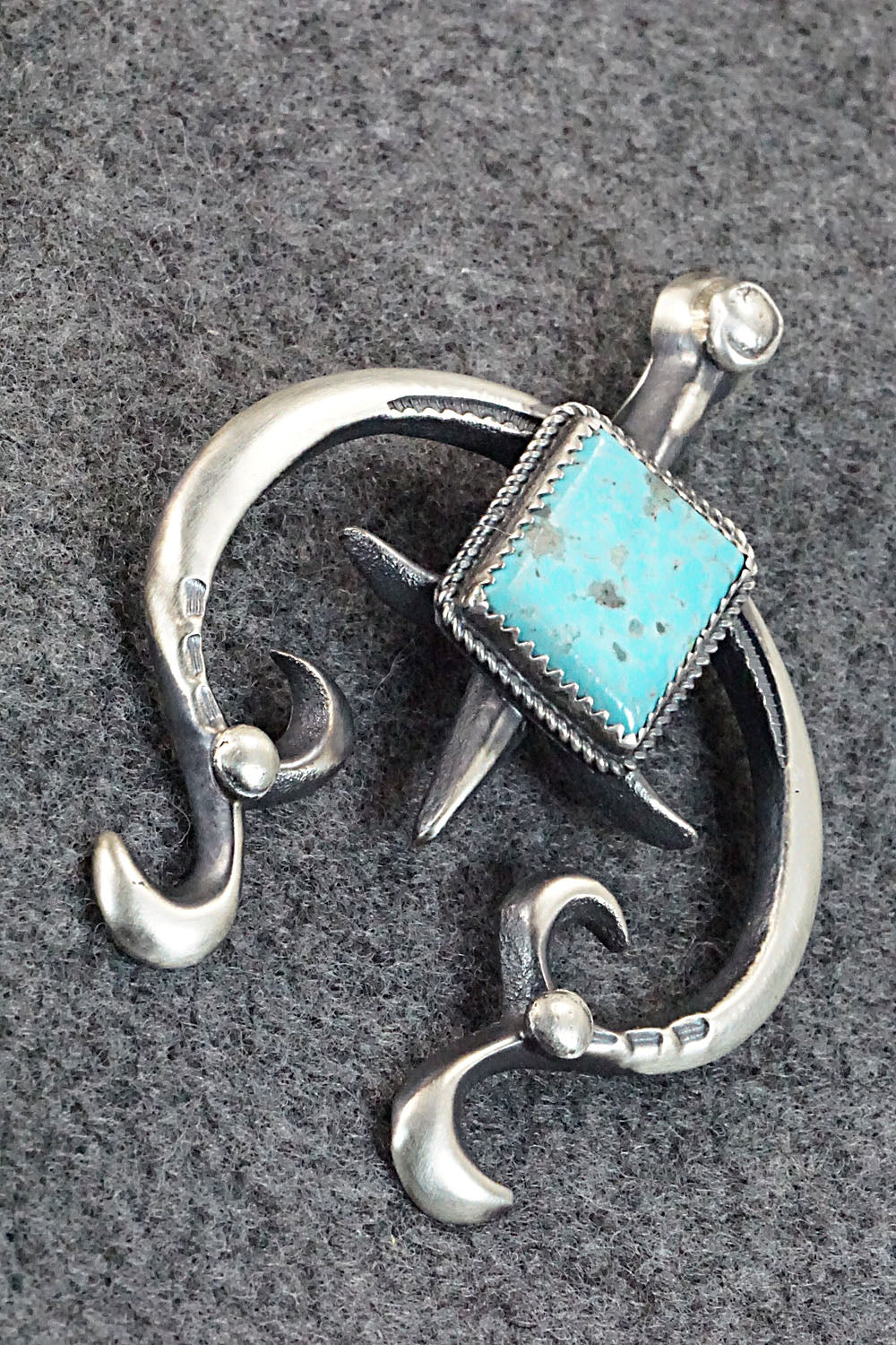 Turquoise and Sterling Silver Pendant - Martha Cayatineto