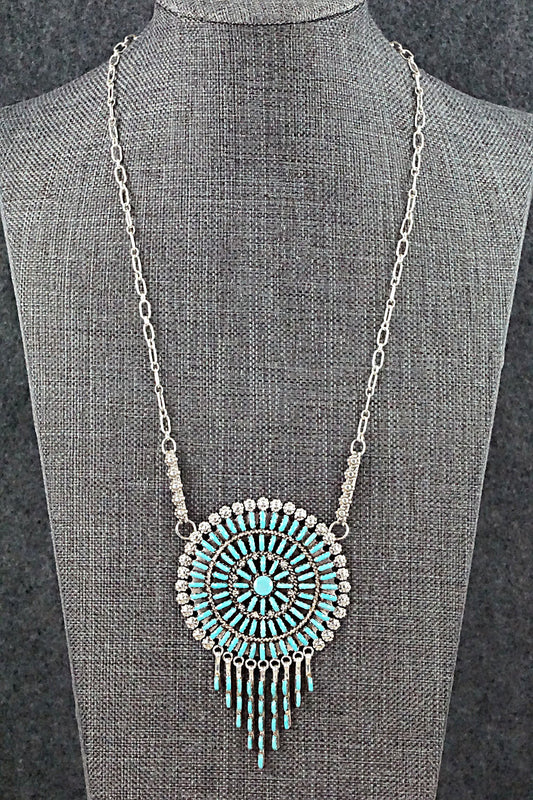Turquoise & Sterling Silver Necklace - Keith Leekity