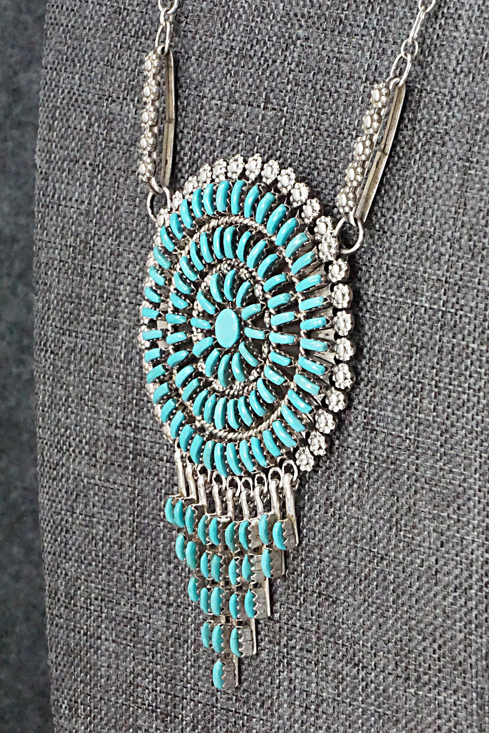 Turquoise & Sterling Silver Necklace - Keith Leekity