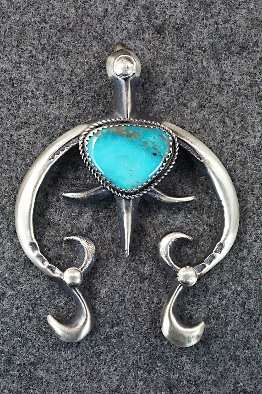 Turquoise and Sterling Silver Pendant - Martha Cayatineto