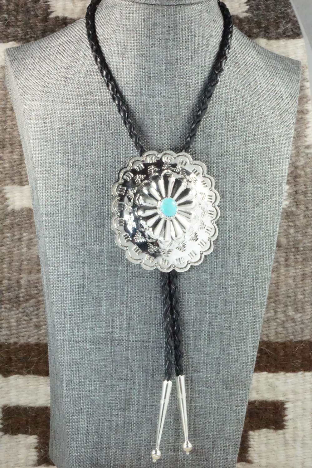 Turquoise & Sterling Silver Bolo Tie - Dale Morgan