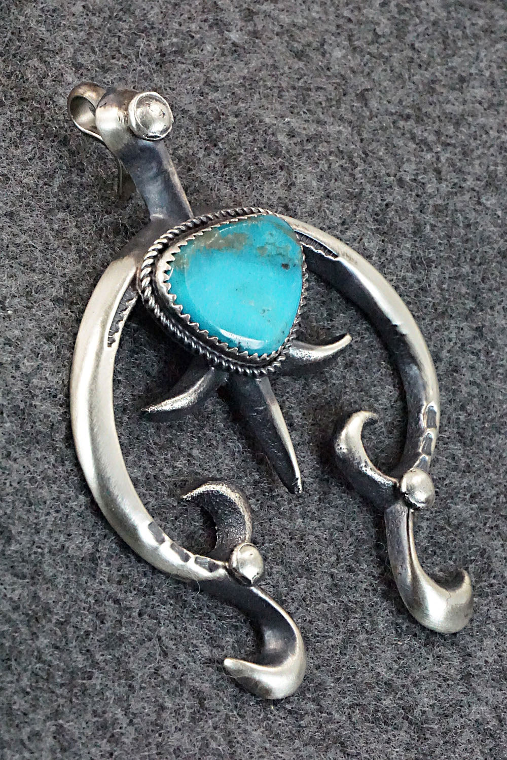 Turquoise and Sterling Silver Pendant - Martha Cayatineto