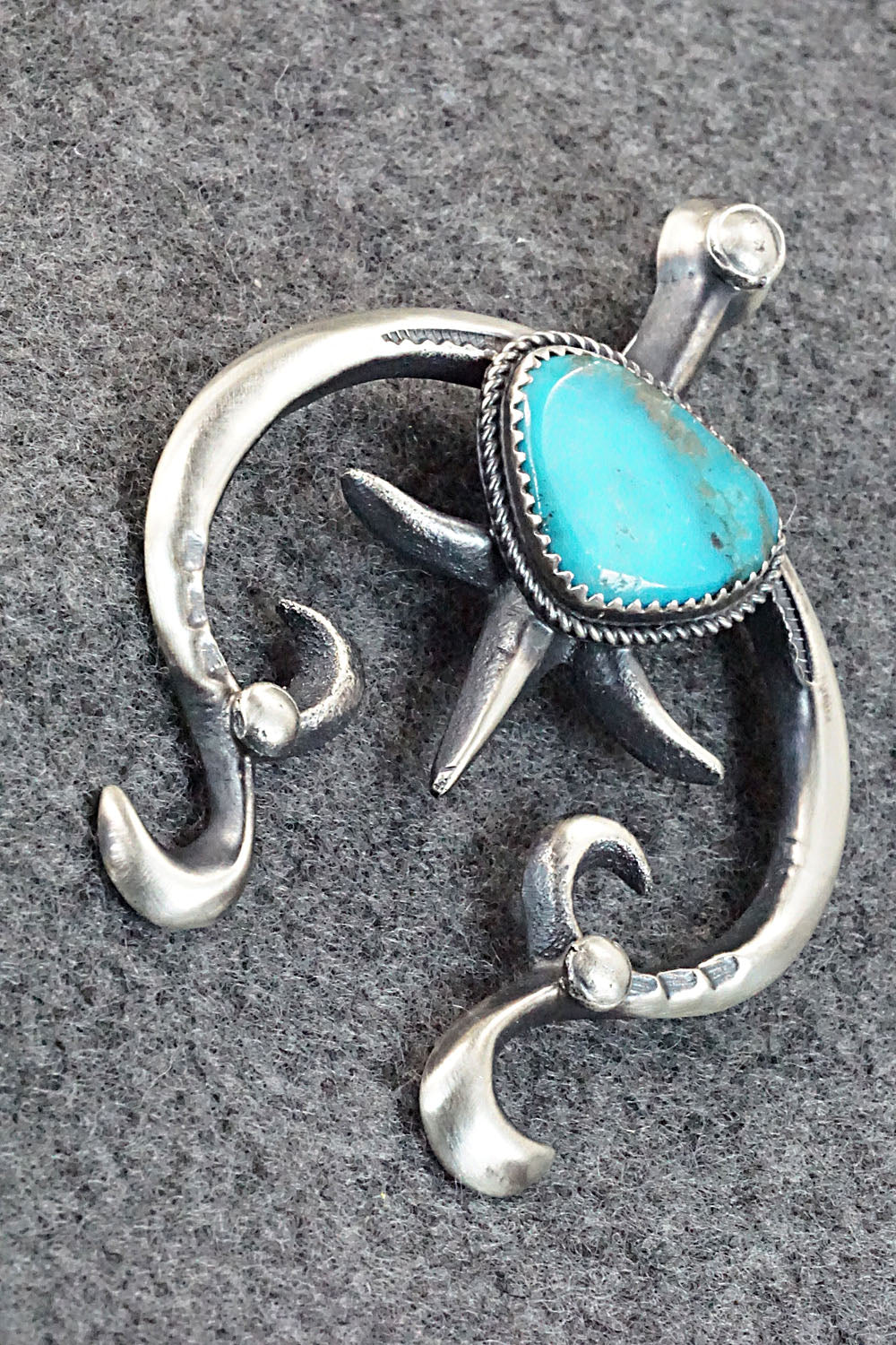 Turquoise and Sterling Silver Pendant - Martha Cayatineto