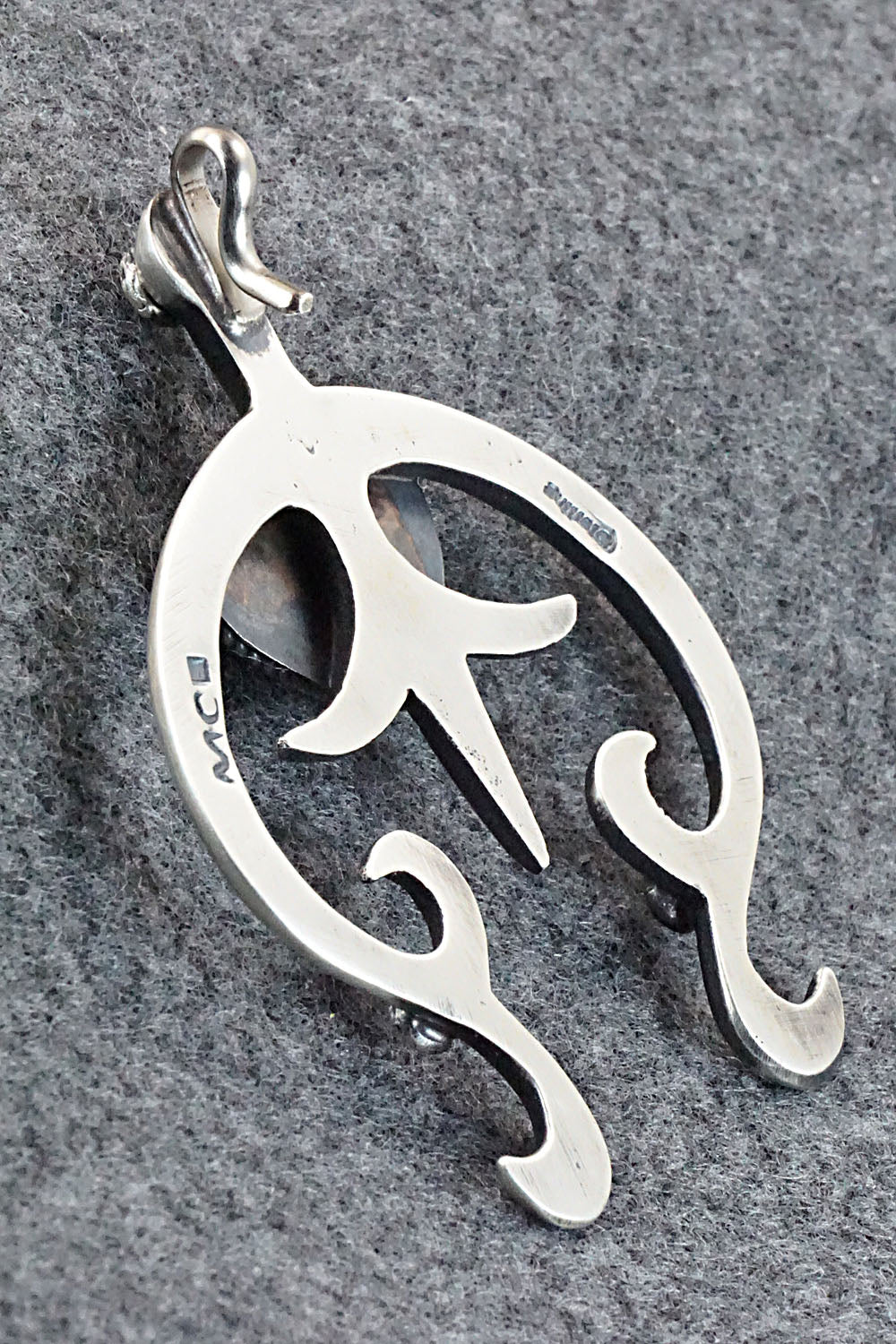 Turquoise and Sterling Silver Pendant - Martha Cayatineto