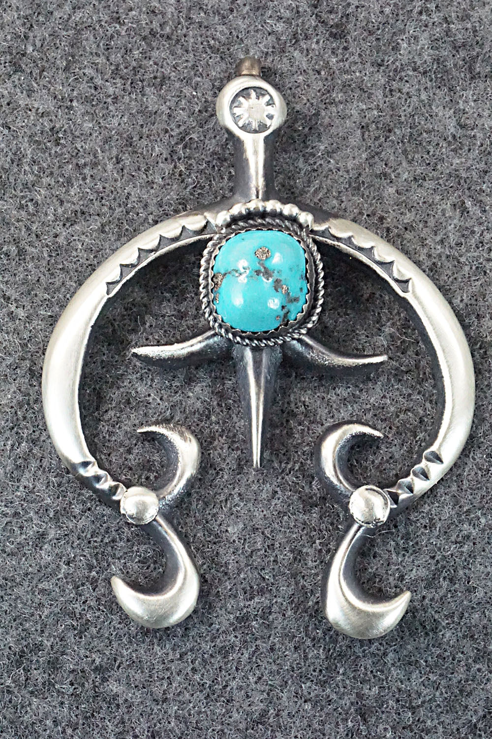 Turquoise and Sterling Silver Pendant - Martha Cayatineto