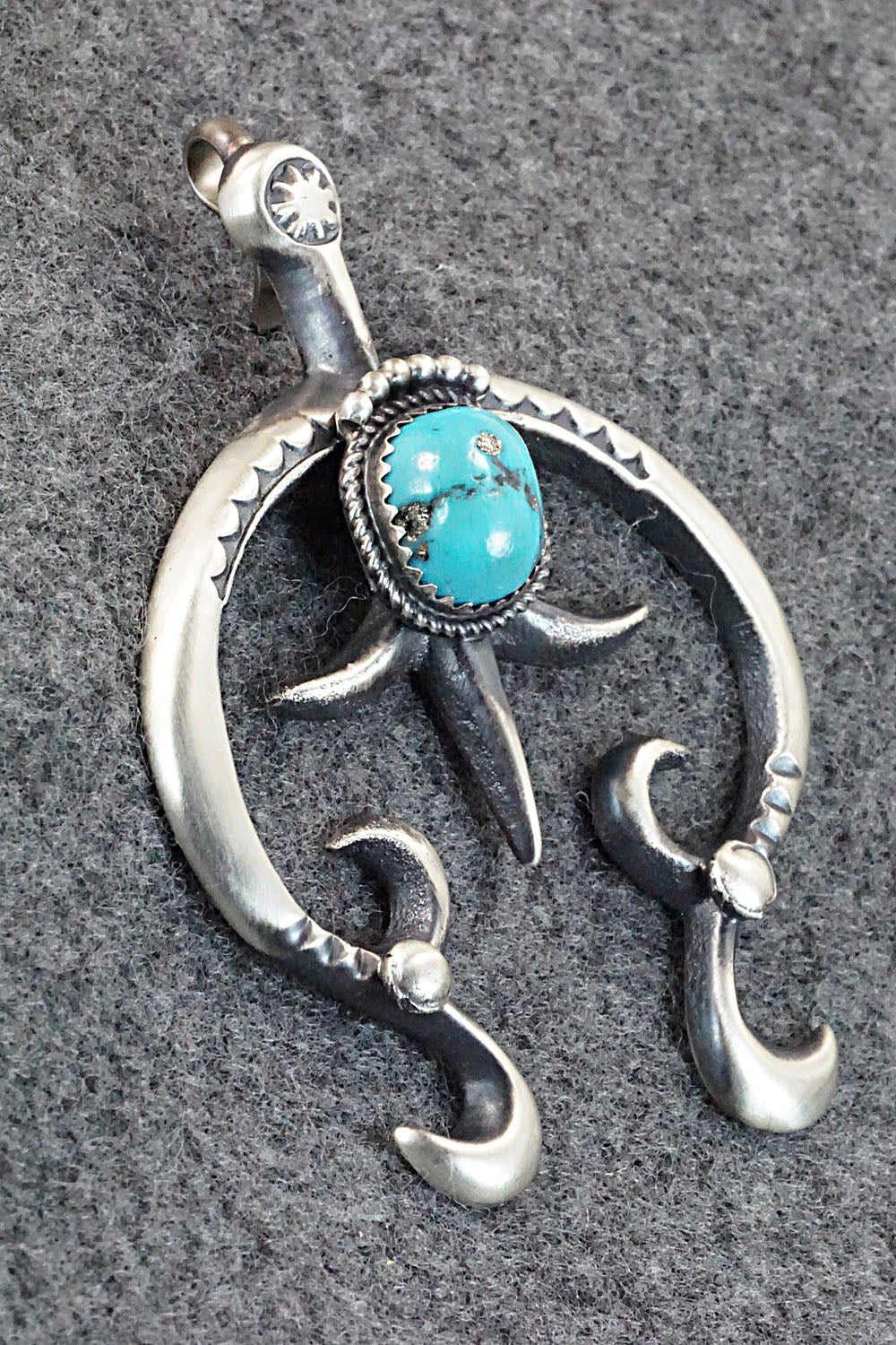 Turquoise and Sterling Silver Pendant - Martha Cayatineto