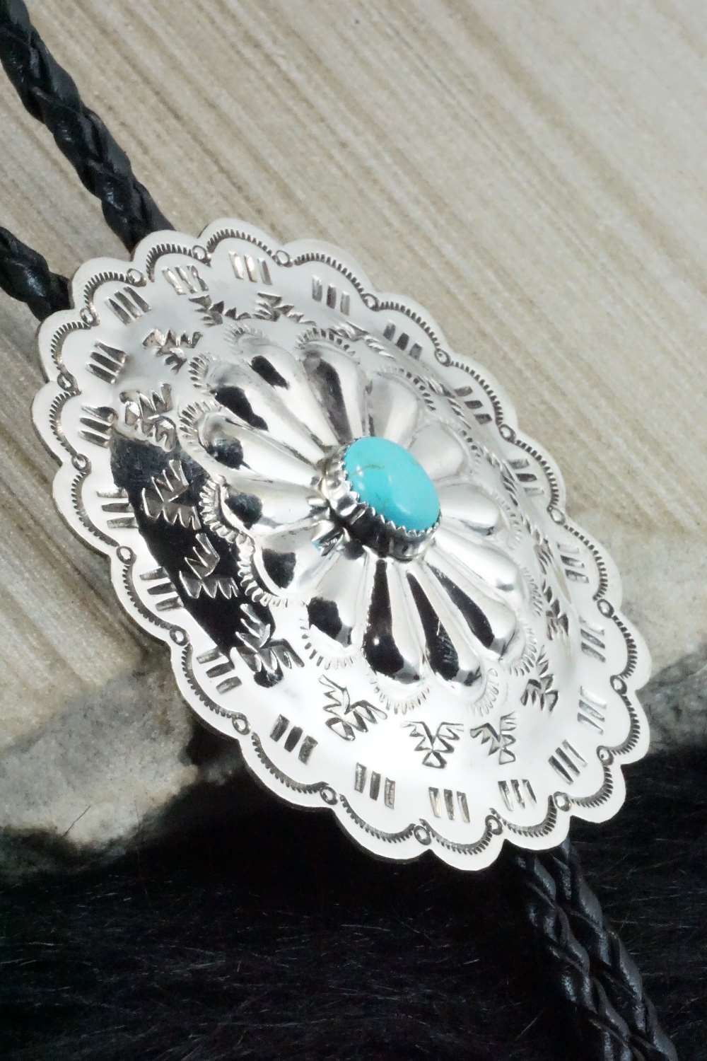 Turquoise & Sterling Silver Bolo Tie - Dale Morgan