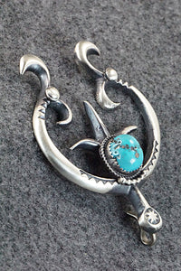 Turquoise and Sterling Silver Pendant - Martha Cayatineto