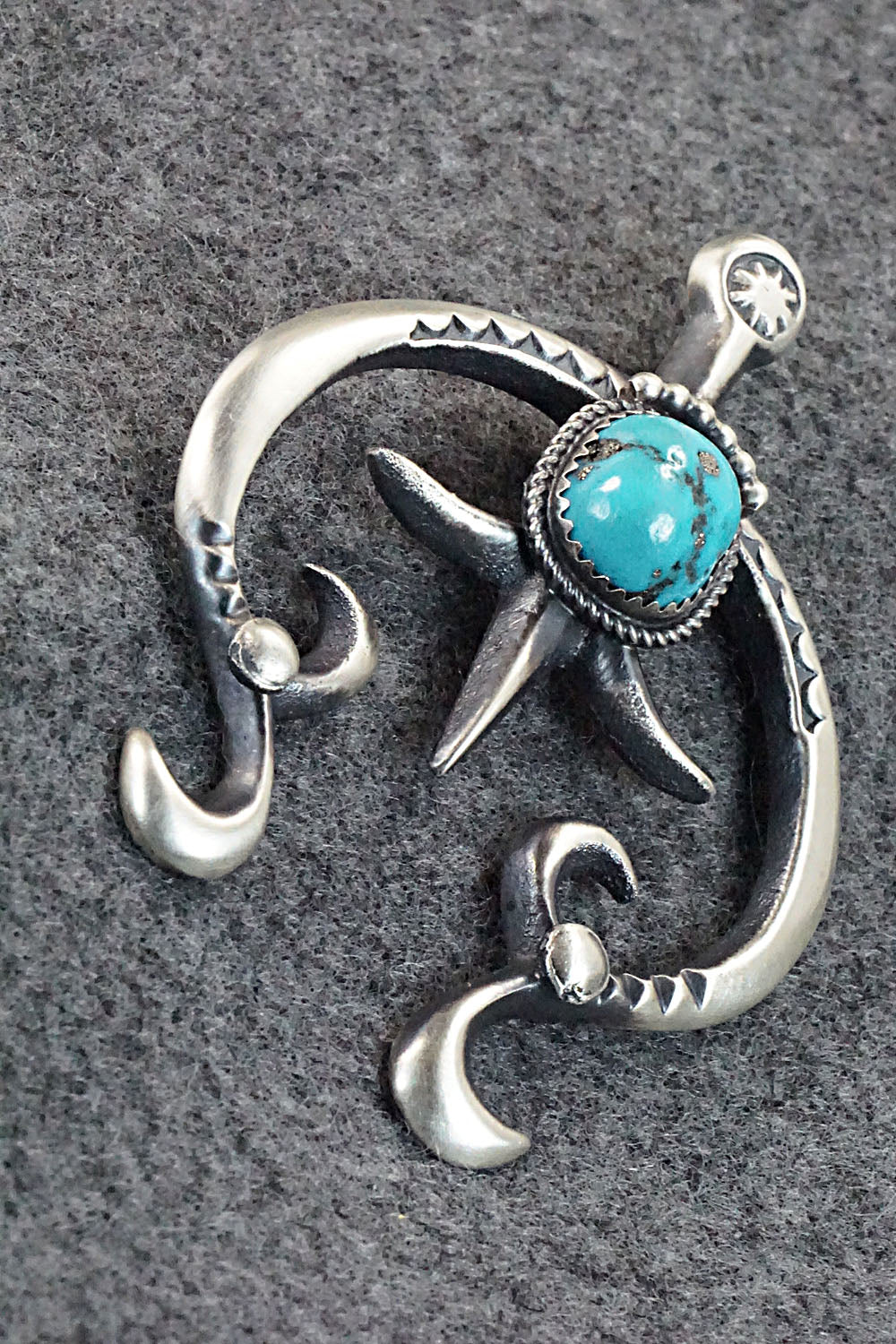 Turquoise and Sterling Silver Pendant - Martha Cayatineto