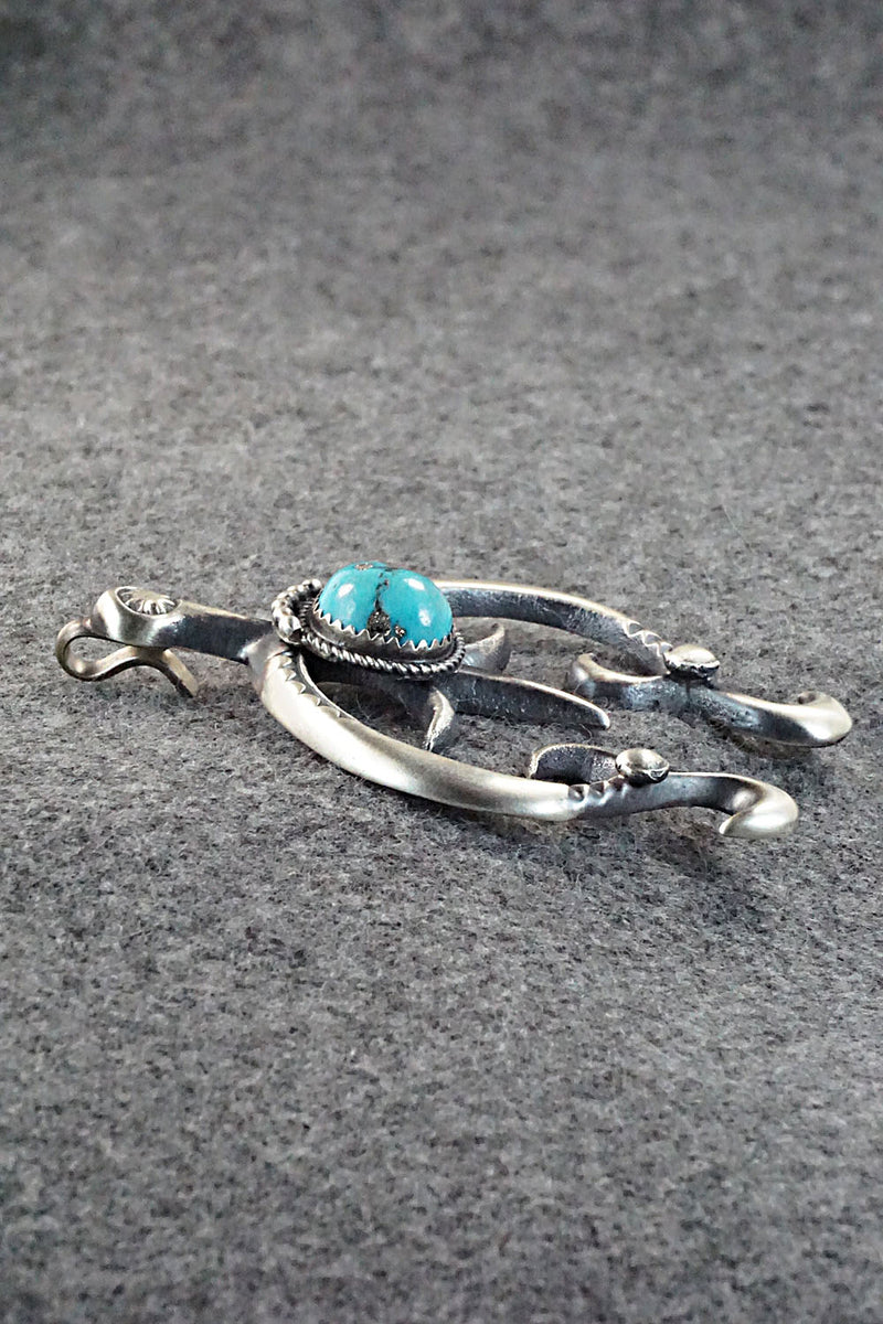 Turquoise and Sterling Silver Pendant - Martha Cayatineto