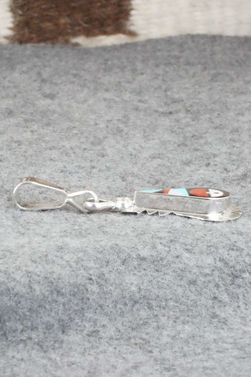 Multi Stone & Sterling Silver Inlay Pendant - Ricky Vacit