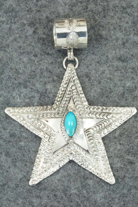 Turquoise and Sterling Silver Pendant - June Delgarito