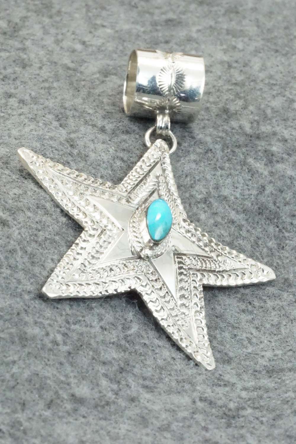 Turquoise and Sterling Silver Pendant - June Delgarito