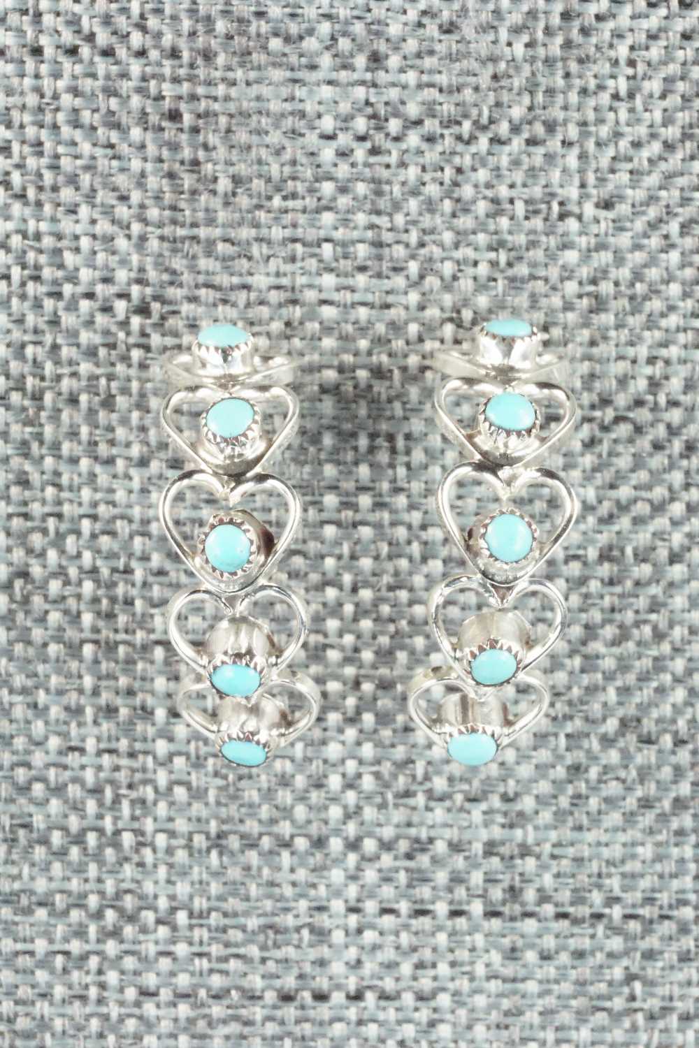 Turquoise & Sterling Silver Earrings - Zuni