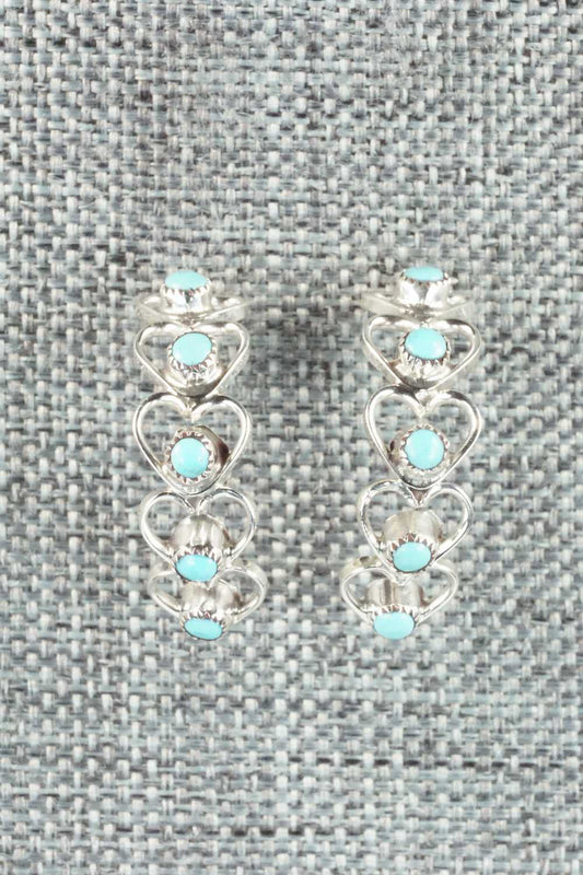 Turquoise & Sterling Silver Earrings - Zuni
