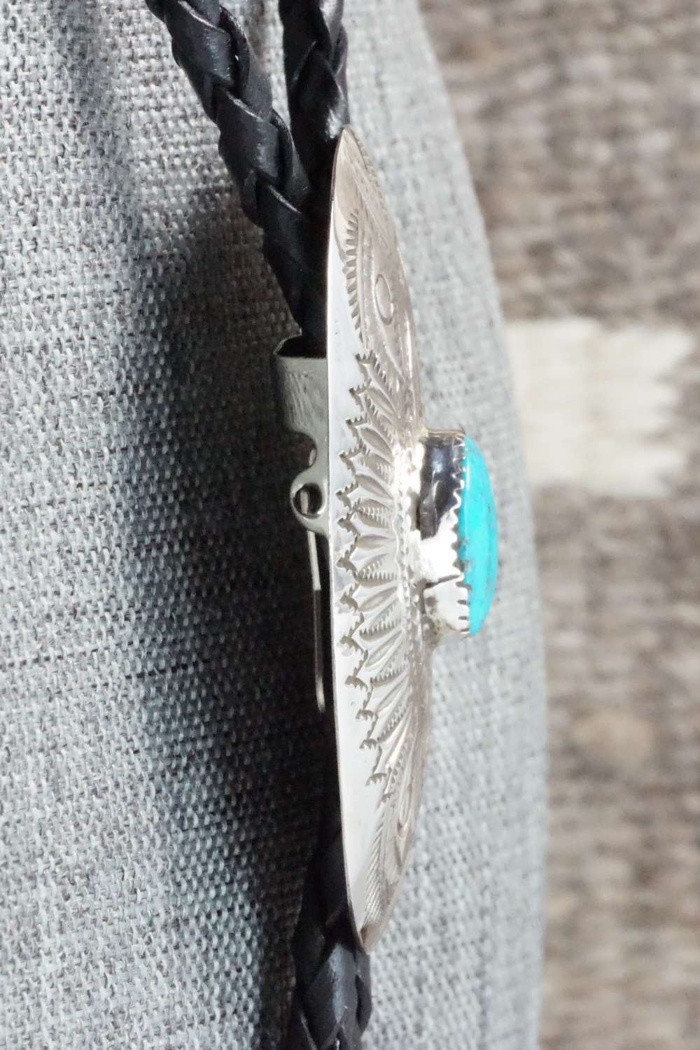 Turquoise & Sterling Silver Bolo Tie - Shirley Skeets