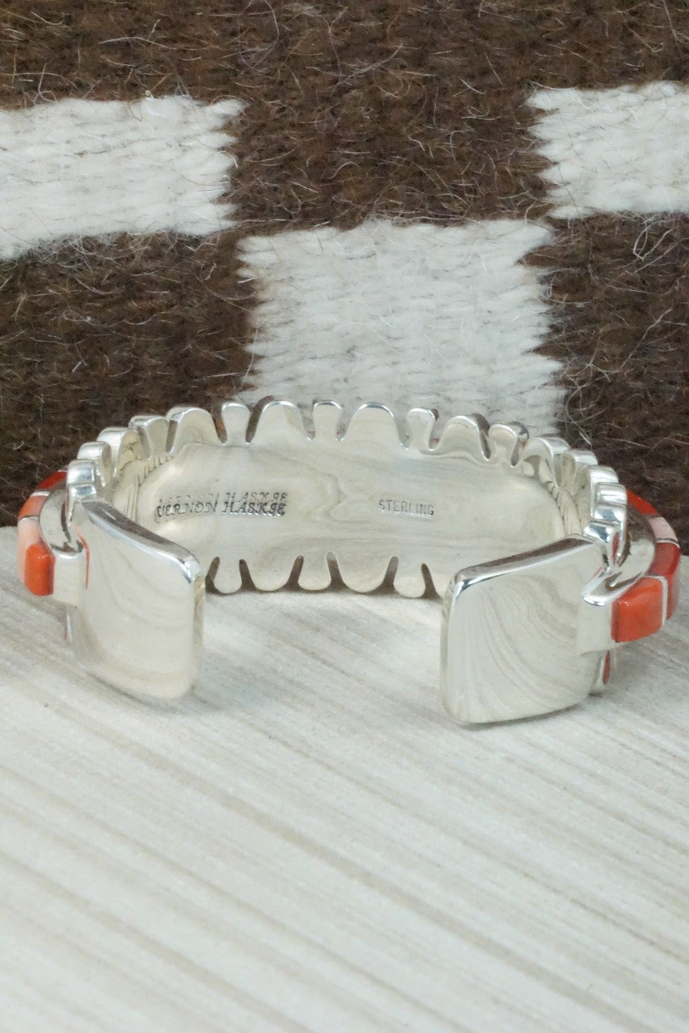 Coral & Sterling Silver Bracelet - Vernon Haskie