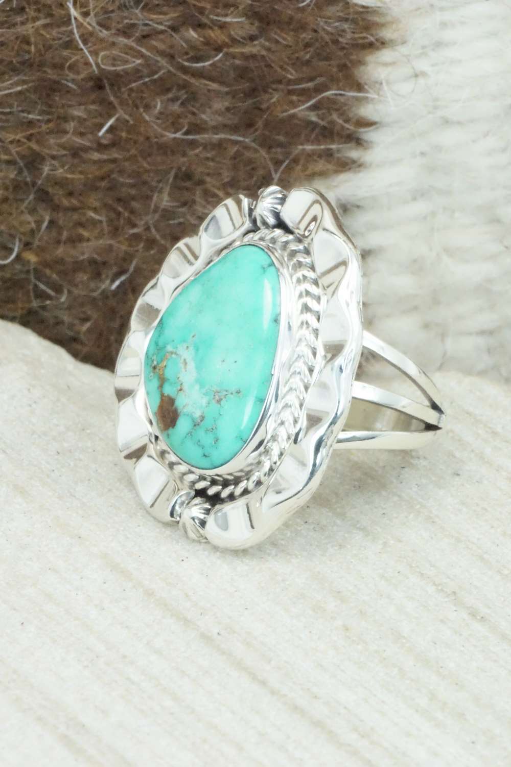 Turquoise & Sterling Silver Ring - Samuel Yellowhair - Size 5.25