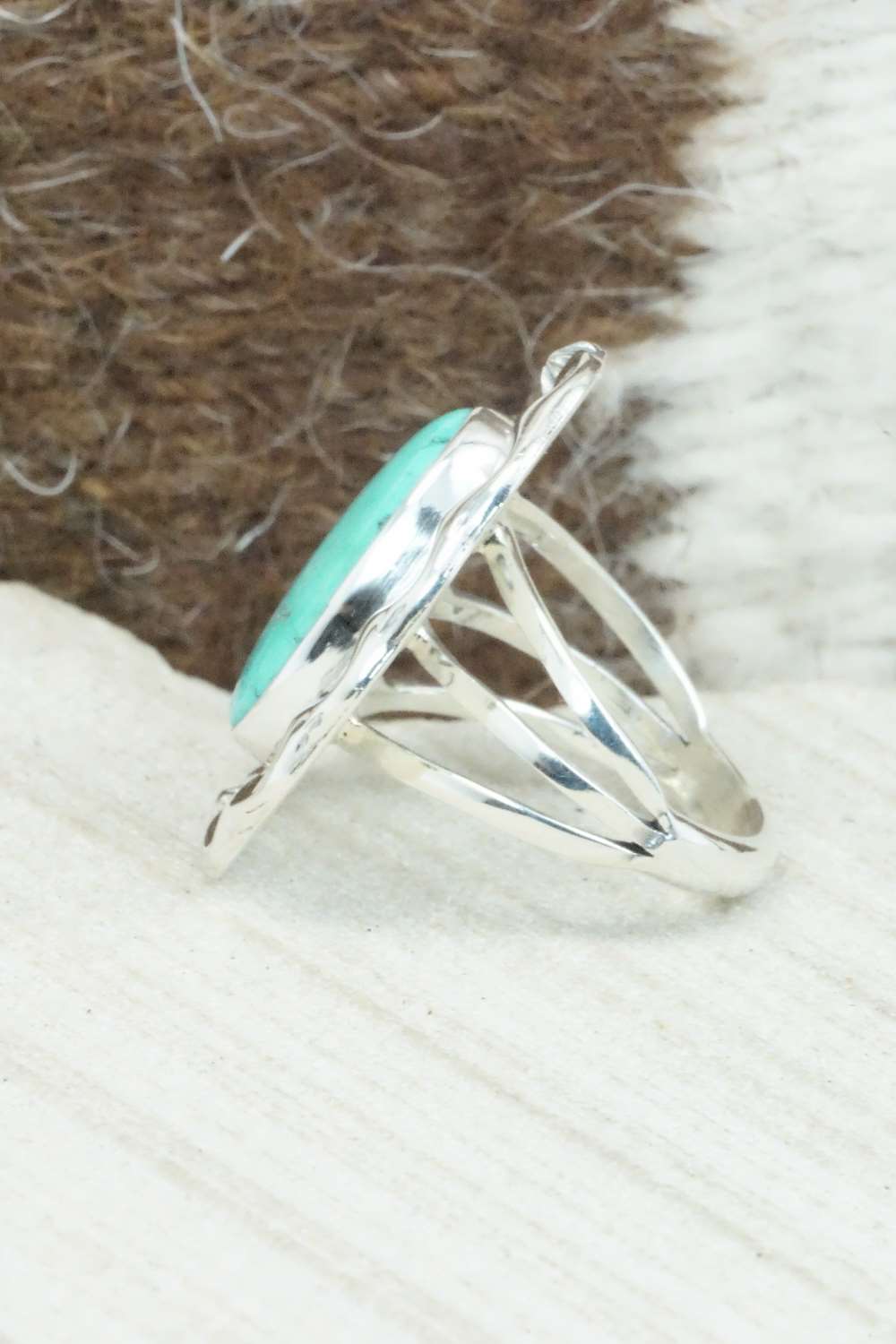 Turquoise & Sterling Silver Ring - Samuel Yellowhair - Size 5.25