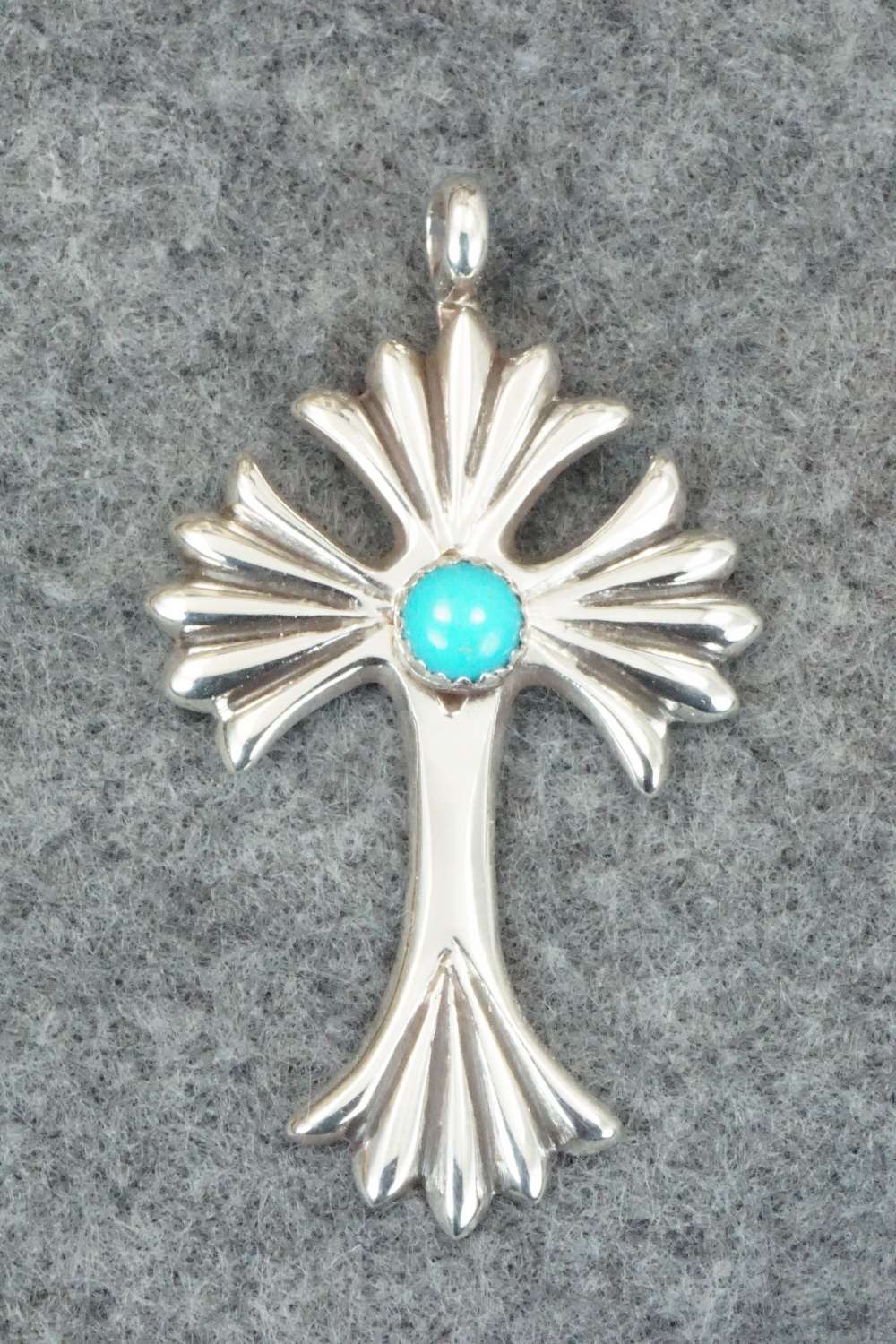 Turquoise & Sterling Silver Cross Pendant - Vanessa Kee